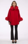 Gorski Wool And Cashmere Cape In Red