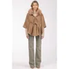 Gorski Wool Belted Cape In Brown