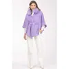 Gorski Wool Belted Cape In Purple