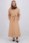 Gorski Wool Coat With Sable Collar In Beige