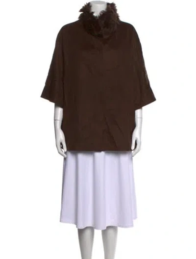Pre-owned Gorski Wool Mock Neck Sweater In Brown