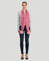 Gorski Wool Scarf With Fox Pompom In Pink