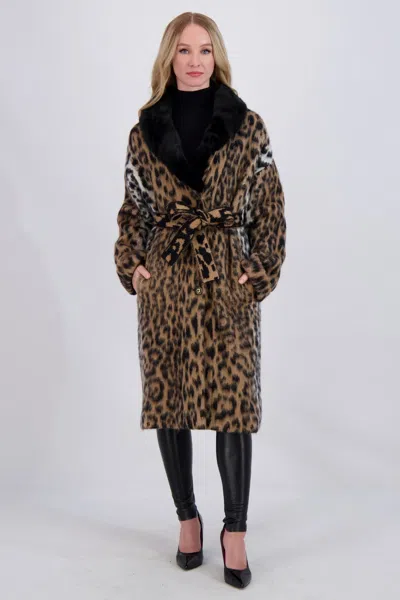 Gorski Wool Short Coat With Mink Collar In Multi