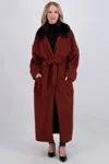 Gorski Wool Short Coat With Sable Collar In Multi
