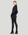 Gorski Wool Stole With Silver Fox Fur Patch Pockets In Black