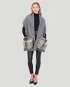 Gorski Wool Stole With Silver Fox Pockets In Grey