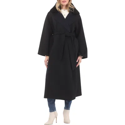 Gorski Reversible Coat Crafted From Loro Piana With Detachable Select Shearling Lamb Collar And Belt In Black