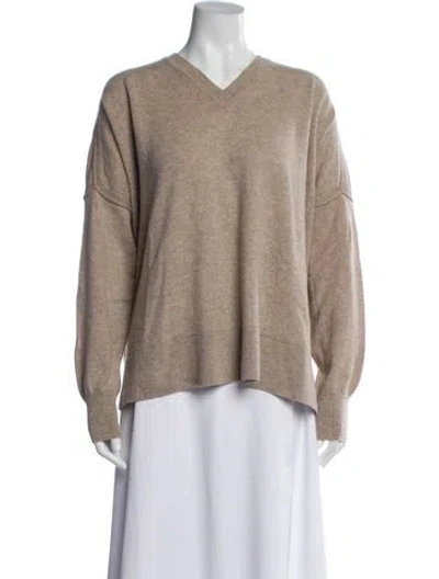 Pre-owned Gorsuch Cashmere V-neck Sweater In Neutral