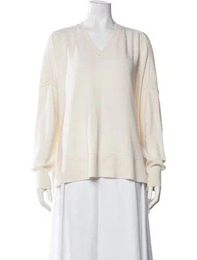 Pre-owned Gorsuch Cashmere V-neck Sweater In Neutral