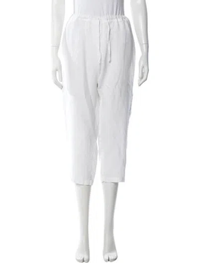 Pre-owned Gorsuch Linen Wide Leg Pants In White