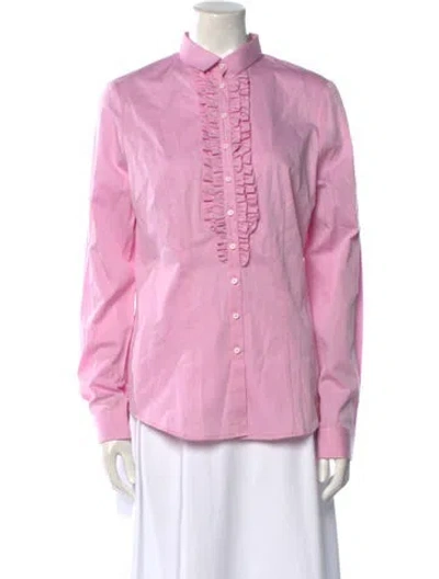 Pre-owned Gorsuch Long Sleeve Button-up Top In Pink