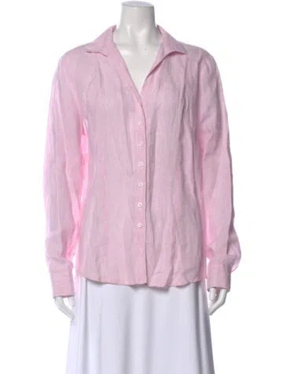 Pre-owned Gorsuch Long Sleeve Button-up Top In Pink