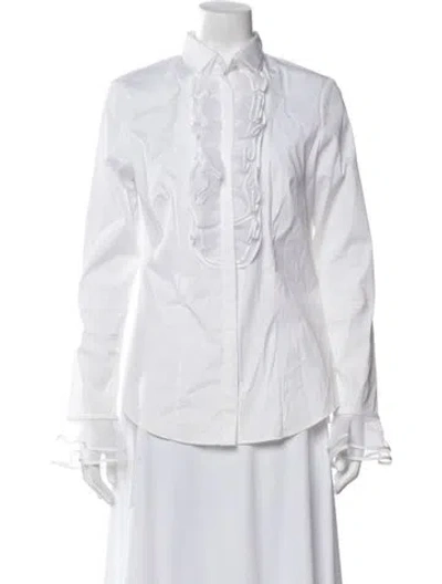 Pre-owned Gorsuch Long Sleeve Button-up Top In White