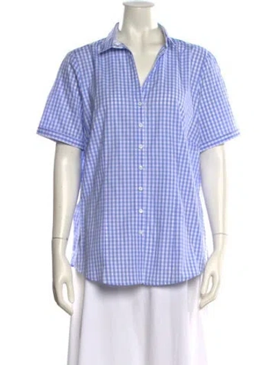 Pre-owned Gorsuch Plaid Print Short Sleeve Button-up Top W/ Tags In Multi