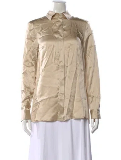 Pre-owned Gorsuch Silk Long Sleeve Top In Neutral