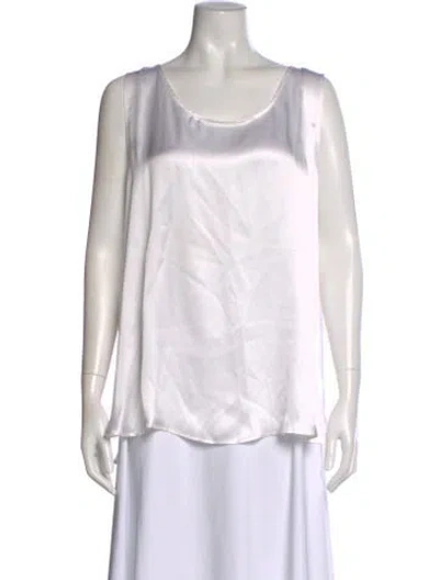 Pre-owned Gorsuch Silk Scoop Neck Top In Neutral