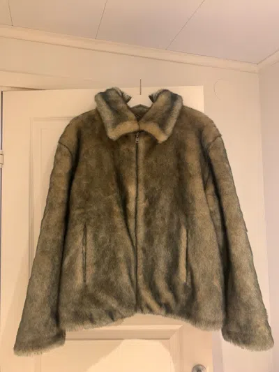 Pre-owned Gosha Rubchinskiy Aw15 Faux Fur Jacket In Grey