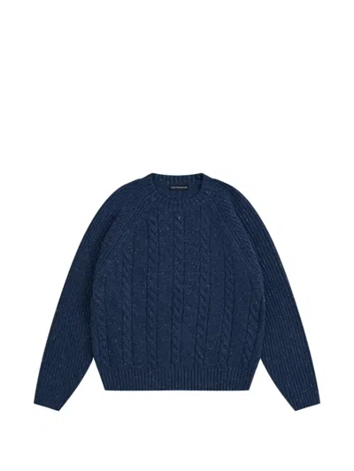 Gosha Rubchinskiy Cable-knit Flecked Sweater In Blue