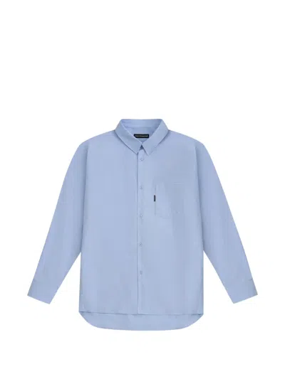 Gosha Rubchinskiy Chest-pocket Straight-fit Shirt In Blue