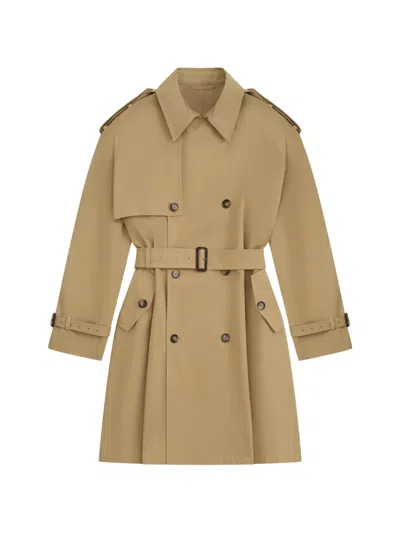 Gosha Rubchinskiy Double-breasted Belted Trench Coat In Neutral