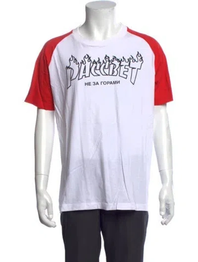 Pre-owned Gosha Rubchinskiy Graphic Print Crew Neck T-shirt In White