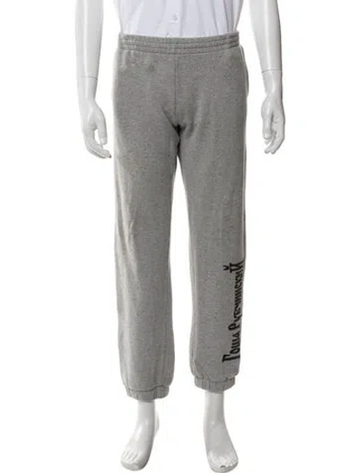 Pre-owned Gosha Rubchinskiy Graphic Print Embroidered Accent Lounge Bottoms In Grey