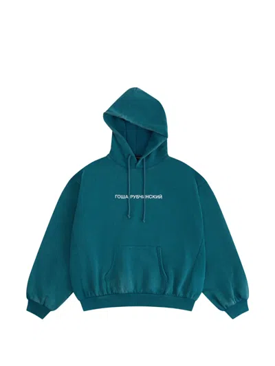Gosha Rubchinskiy Logo-print Oversized Hoodie In Blue