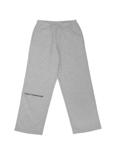 Gosha Rubchinskiy Logo-print Straight-fit Track Pants In Gray