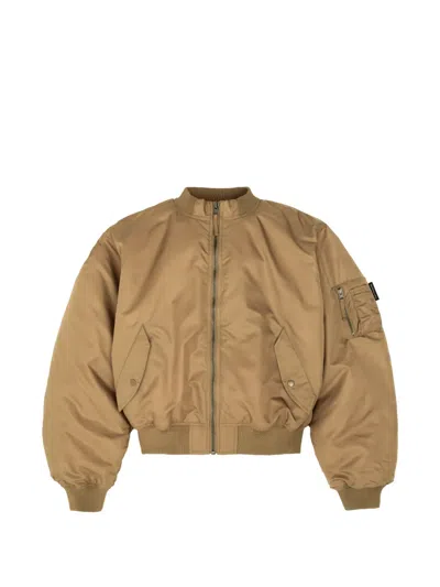 Gosha Rubchinskiy Padded-design Zip-up Bomber Jacket In Brown