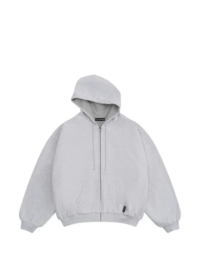 Gosha Rubchinskiy Waffle-lined Zip-up Hoodie In Gray