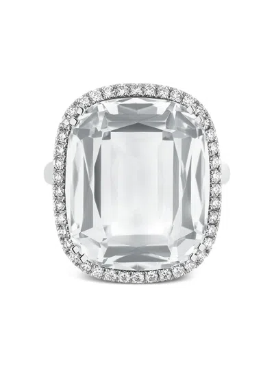 Goshwara 18k White Gold Gossip Rock Diamond Ring In Metallic