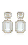 Goshwara 18k Yellow Gold Agate And Rock Crystal Earrings In Clear