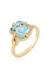 Goshwara 18k Yellow Gold Blue Topaz Ring