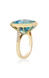 Goshwara 18k Yellow Gold Blue Topaz Ring