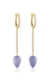 Goshwara 18k Yellow Gold Chalcedony Diamond Earrings