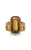 Goshwara 18k Yellow Gold Diamond And Citrine Ring