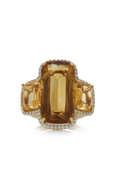 Goshwara 18k Yellow Gold Diamond And Citrine Ring In Yellow