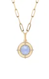 Goshwara 18k Yellow Gold; Diamond; Chalcedony Medallion Necklace