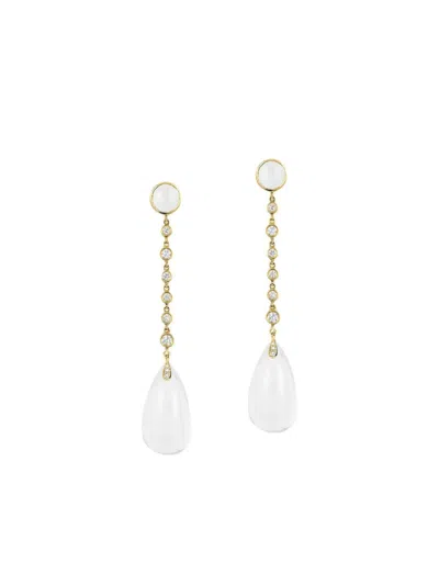 Goshwara 18k Yellow Gold Embellished Quartz And Diamond Earrings
