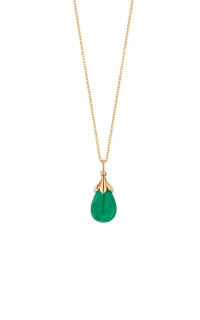 Goshwara 18k Yellow Gold Emerald Pendant Necklace In Green