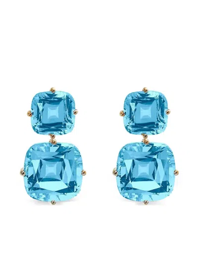 GOSHWARA 18K YELLOW GOLD GOSSIP TOPAZ EARRINGS