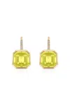 Goshwara 18k Yellow Gold Lemon Quartz Asscher Cut Earrings