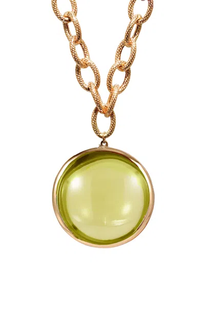 Goshwara 18k Yellow Gold Lemon Quartz Necklace