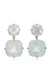 Goshwara 18k Yellow Gold Moon Quartz Earrings In Clear