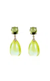 Goshwara 18k Yellow Gold Peridot; Lemon Quartz; Diamond Earrings