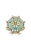 Goshwara 18k Yellow Gold Prasiolite And Diamond Ring In Green