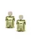 Goshwara 18k Yellow Gold Prasiolite Diamond Earrings In Green