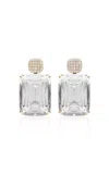 Goshwara 18k Yellow Gold Rock Crystal Cushion Cut Earrings With Diamonds In White
