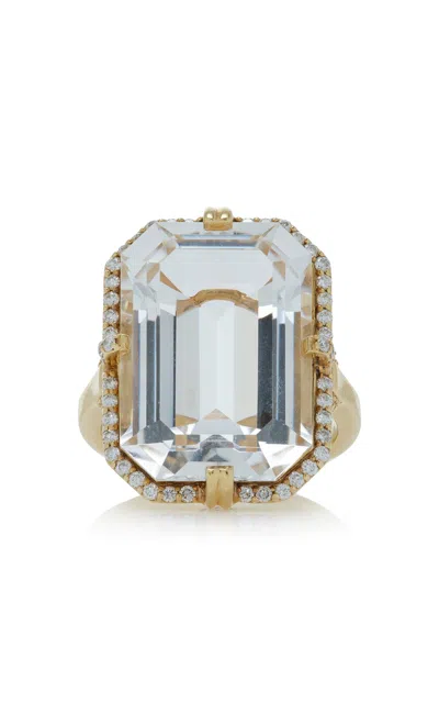 Goshwara 18k Yellow Gold  Rock Crystal Ring In Clear