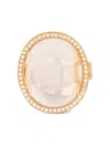 Goshwara 18k Yellow Gold Rock N Roll Diamond And Moon Quartz Ring In Gold